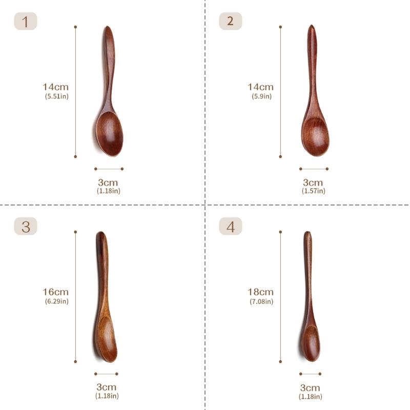 Handcrafted Nanmu Wooden Spoon Lacquer Coated Utensils For Coffee Stirring Soup Serving And Dessert Durable Kitchenwares Natural Finish