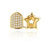 1/2Pcs Geometric Irregular Tooth Grill Dual Hollow Five Star Dental Decor for Club Night Out Styling