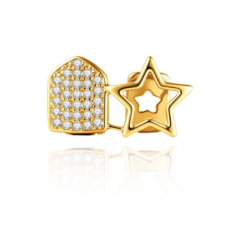 1/2Pcs Geometric Irregular Tooth Grill Dual Hollow Five Star Dental Decor for Club Night Out Styling