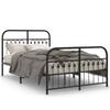 Metal Bed Frame with Headboard and Footboard Black 120 x 190 cm