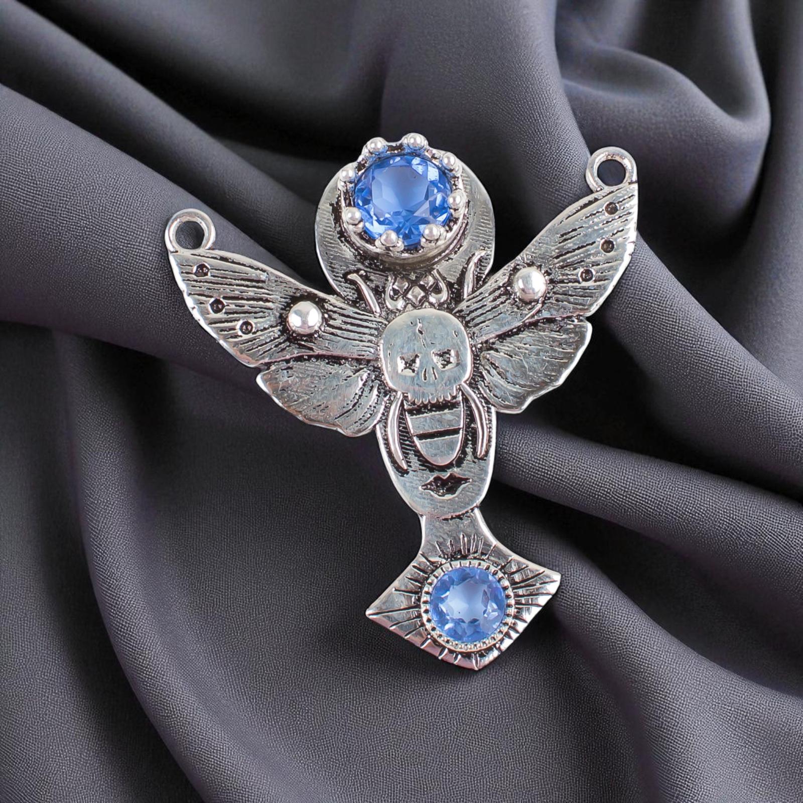 

Танзанит Драгоценный камень 925 Стерлинговое серебро Ювелирная подвеска 1,5 для подарка на годовщину CP-10-4