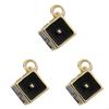 3pcs Gold Plated Enamel Heart DIY Charms Women Cubic Ziron Horseshoe Necklace Pendants Dise Poke Earring Jewelry Making Supplies