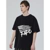 Black T Shirt with American Flag and Fapo Graphic Print for Casual Wear