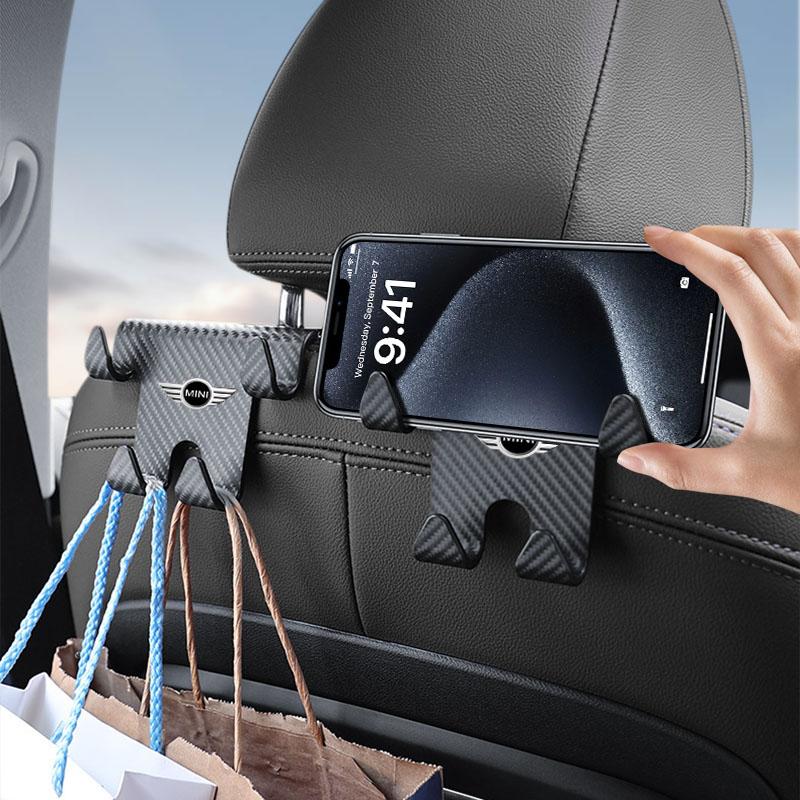 Car Seat Headrest Hook Universal Phone Holder Backseat Organizer For BMW Mini Cooper F54 F55 F56 R56 R60 SONE Roadster Clubman Coupe
