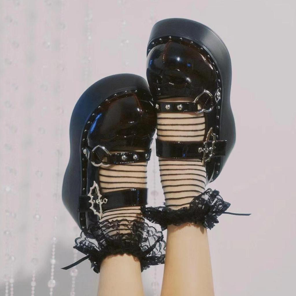Sweet And Cool Girl's Shoes, Spicy Girl's Thick Soled Shoes, Gothic Round Toe, Mary Jane's Small Leather Shoes, Women's Shoes