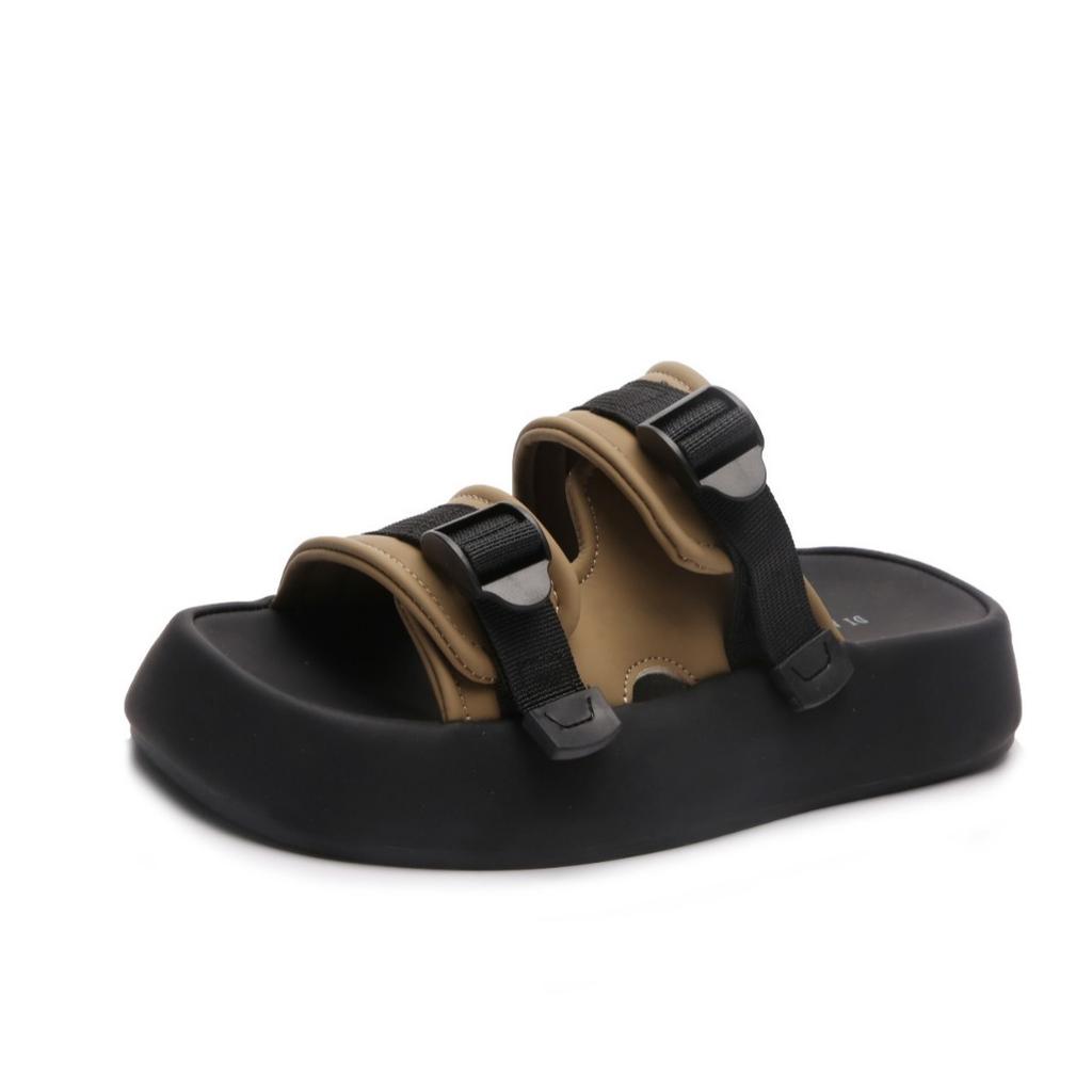 Sports cool slippers women's outer wear summer new thick-soled heightening slippers Roman shoes versatile original style sweet and cool women's shoes