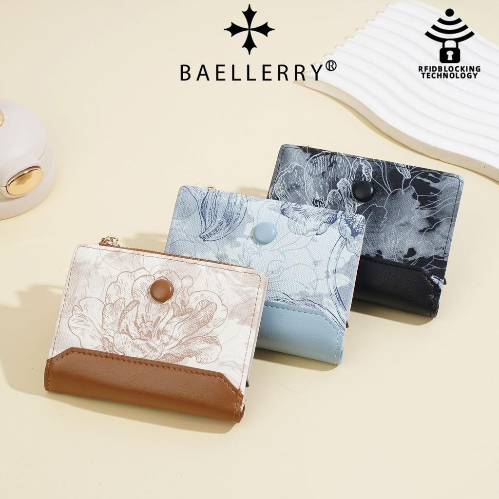 Minimalist Flower Pattern Women Double Fold Square Wallet With Card Slot For Daily Use And Antitheft Protection