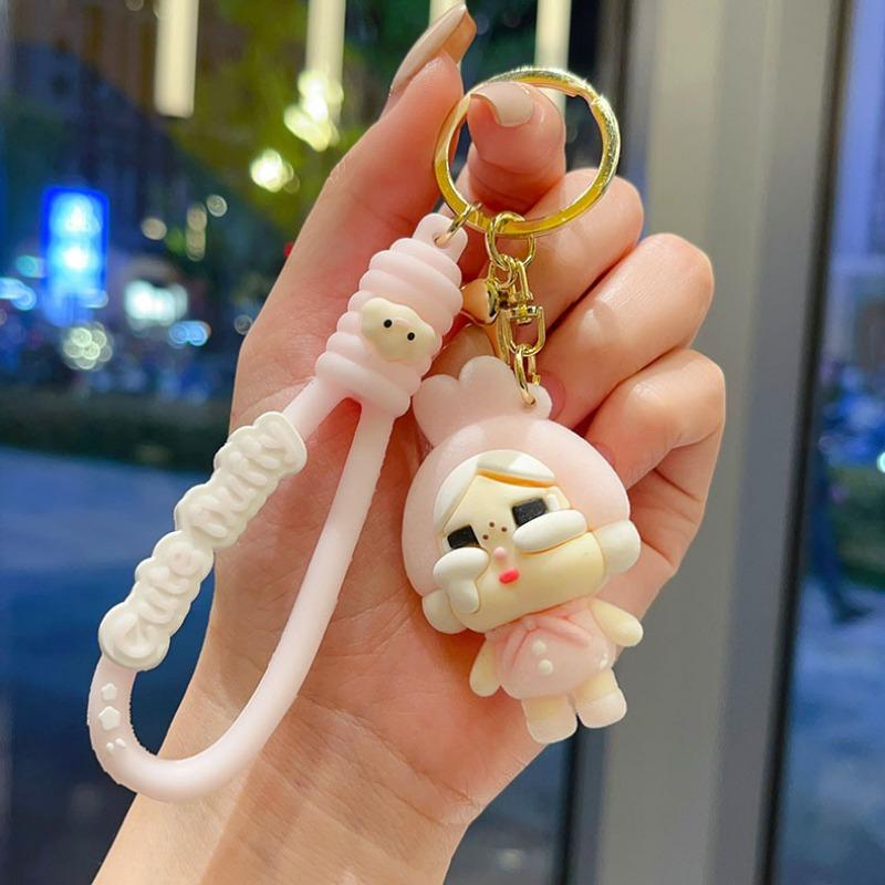 Crying Baby Keychain Flocked Girls Bag Pendant Blind Box Gift Car Key Chain Small Gift