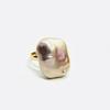 18K Gold-Plated Baroque Pearl Ring, Niche Design, Simple Style
