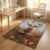 Elegant Deer Nature Theme Soft Crystal Velvet Rug Custom Name & Text Print Non Slip Floor Rug for Bedroom Living Room
