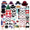 Crown 58-Piece Wedding Celebration Props Set - Hats, Party Mustaches, and Decoration