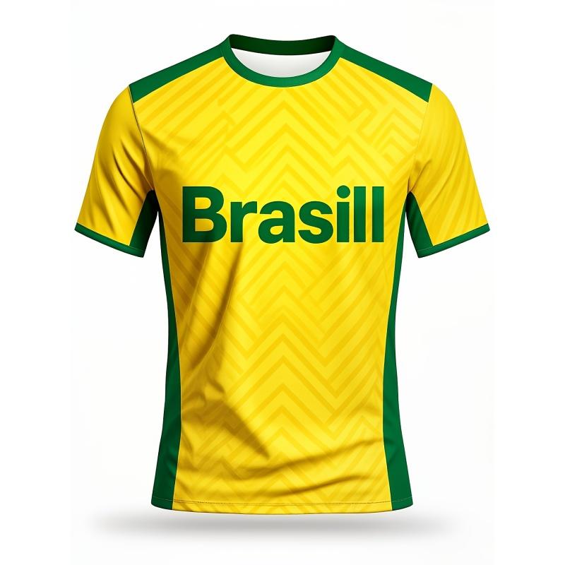 Brazilian Jerseys Pattern T-Shirt For Men Customized 3D Printed T Shirts Fashion