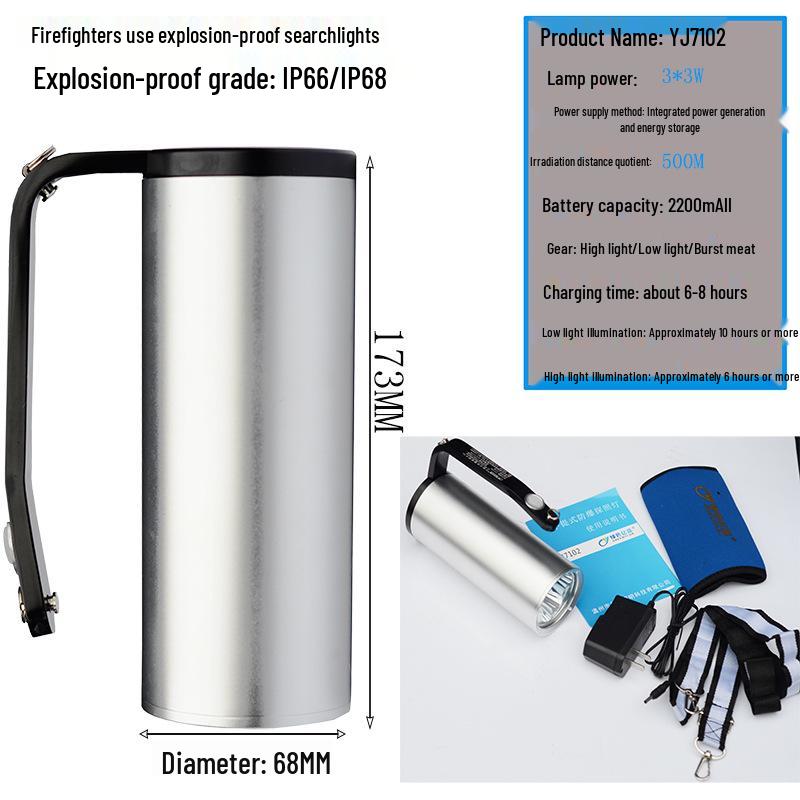 Explosion-Proof Super Bright LED Spotlight for Long-Range Use, Ideal for Household, Patrol, and Mining, with Certification