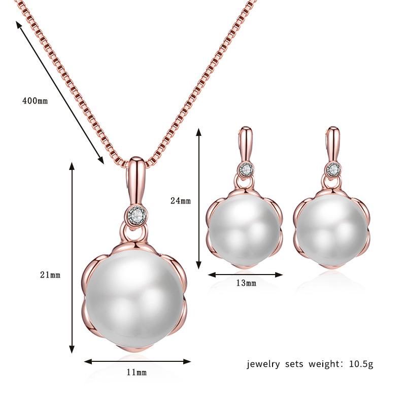Europäische und amerikanische Brautschmuck-Sets: Ohrringe und Halskette