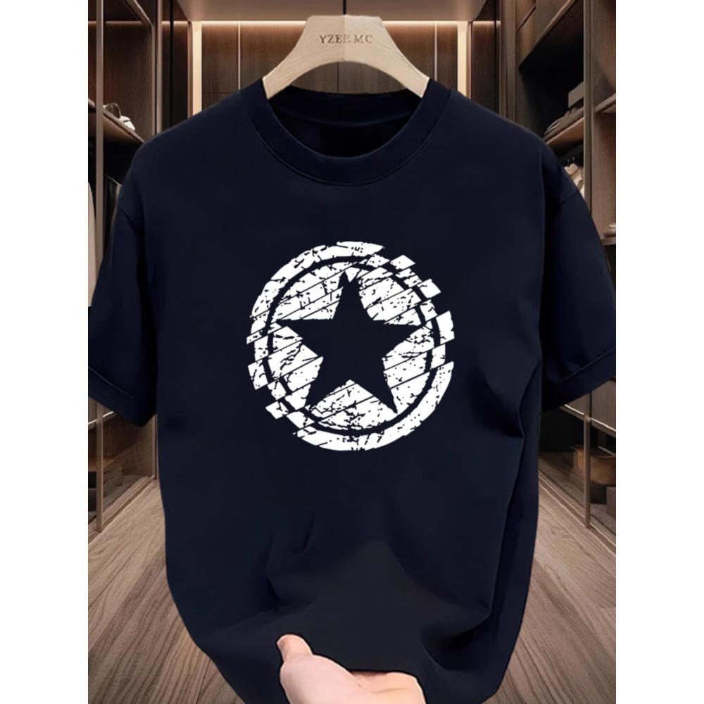 

2025 pure cotton trendy brand printed T-shirt American men s short sleeves summer trend round neck loose and versatile 4XL