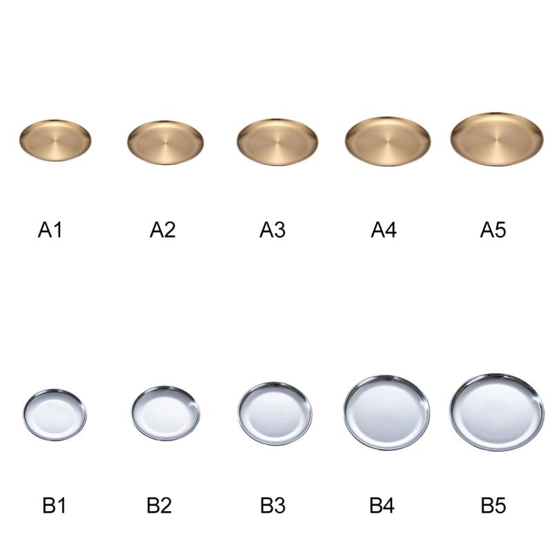 Metall-Ablagetablett, rund, Edelstahl-Tablett, Aufbewahrungs-Organizer für Snacks, Obst, Kosmetik, Schmuck, Essteller im europäischen Stil, goldener Essteller
