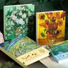 Hardcover  Thickened  Hard-faced Square Sketchbook  Van Gogh Oil Painting Hand-drawn Book  Blank Book for Art Students