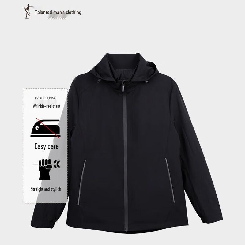 TRIES Men's Spring Hooded Windbreaker Jacket