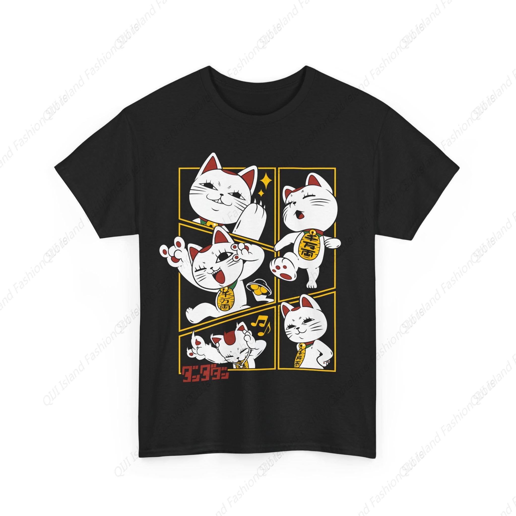 Unisex Tee Dandadan Cat TurboGranny Cute Anime Unisexga Cat TShirt Dan Da Dan Black S
