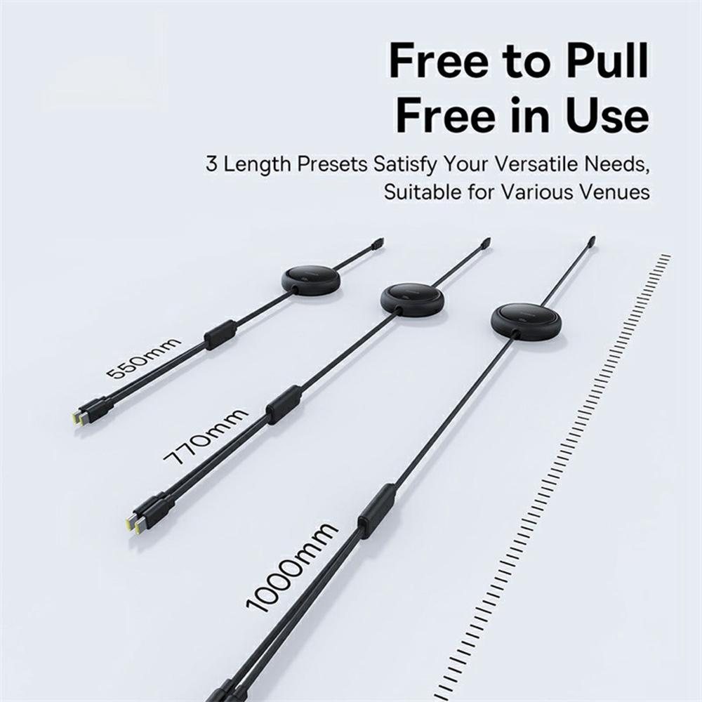 Cablu de Date BASEUS Seria Oglindă Strălucitoare 1m Încărcare Rapidă Tip-C la C+C 100W Cablu Retractabil