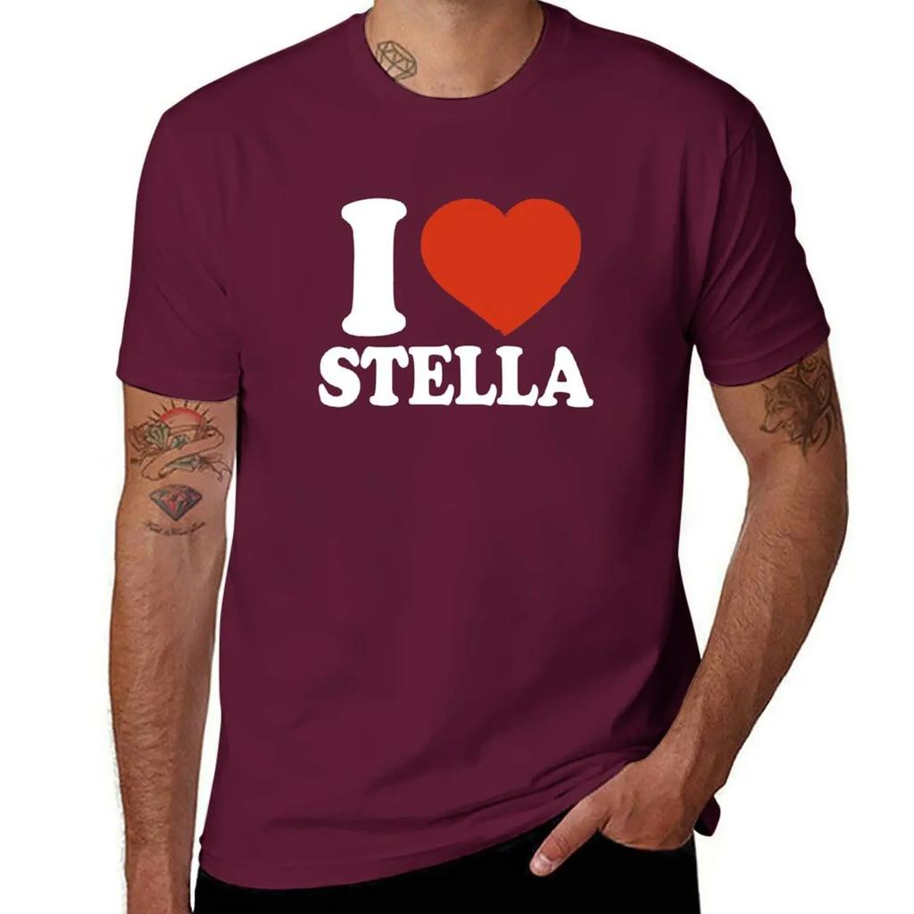 I Love Stella T-Shirt blacks vintage clothes cute clothes cotton graphic tees plain black t shirts men