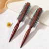 Anti-Static Wooden Handle Salon Styling Drying Tool Round Hairdressing Curling Massage Roller Comb For Real Hair Wigs Barber