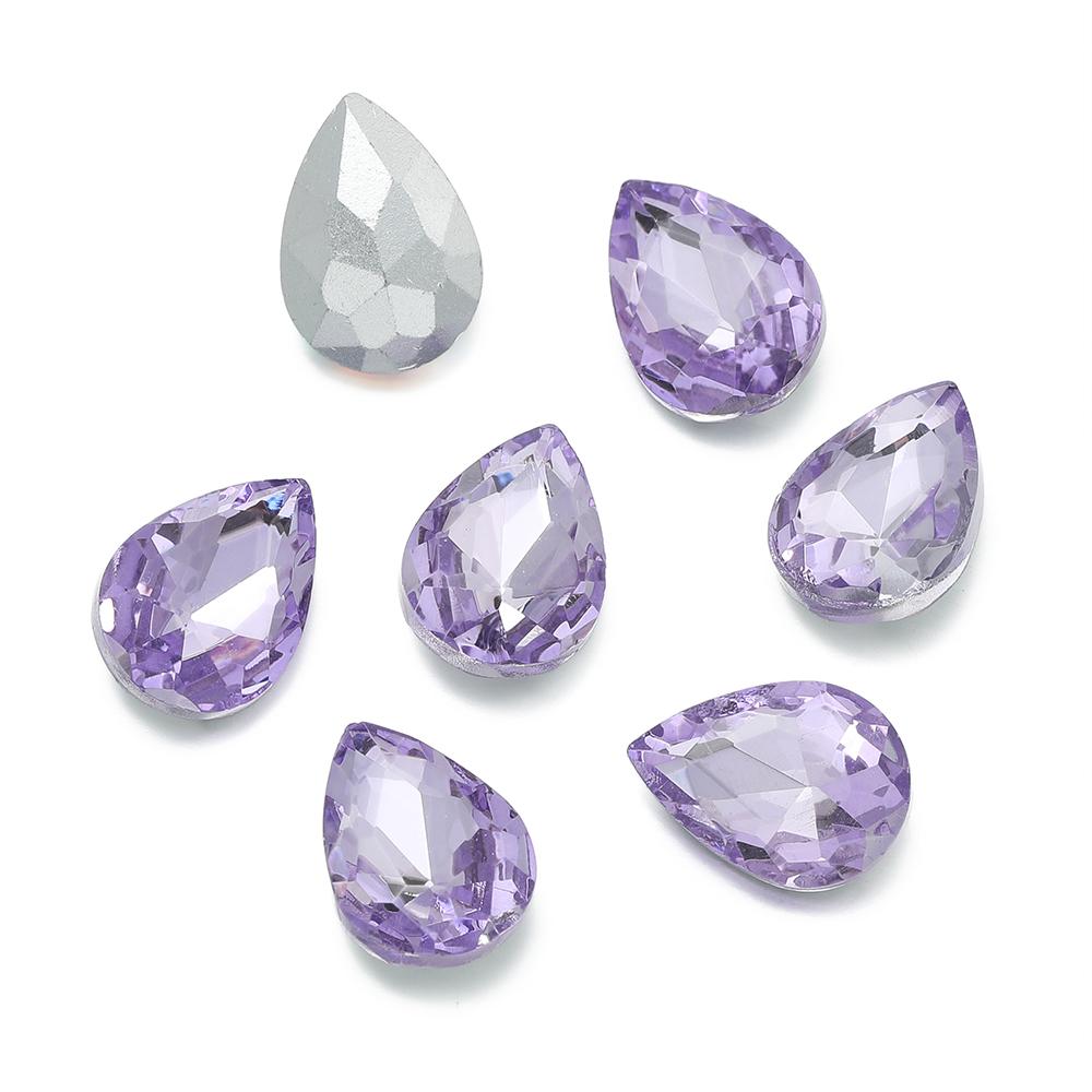 10 Stück/Los Tropfenförmige Glasperle Kristall Edelstein Spitze Rückseite Tropfenform Strasssteine Aufkleber Strassstein Für DIY Schmuckzubehör