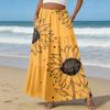 Women's Casual High Waist Drawstring A-line Skirt Color Skirt With Pockets