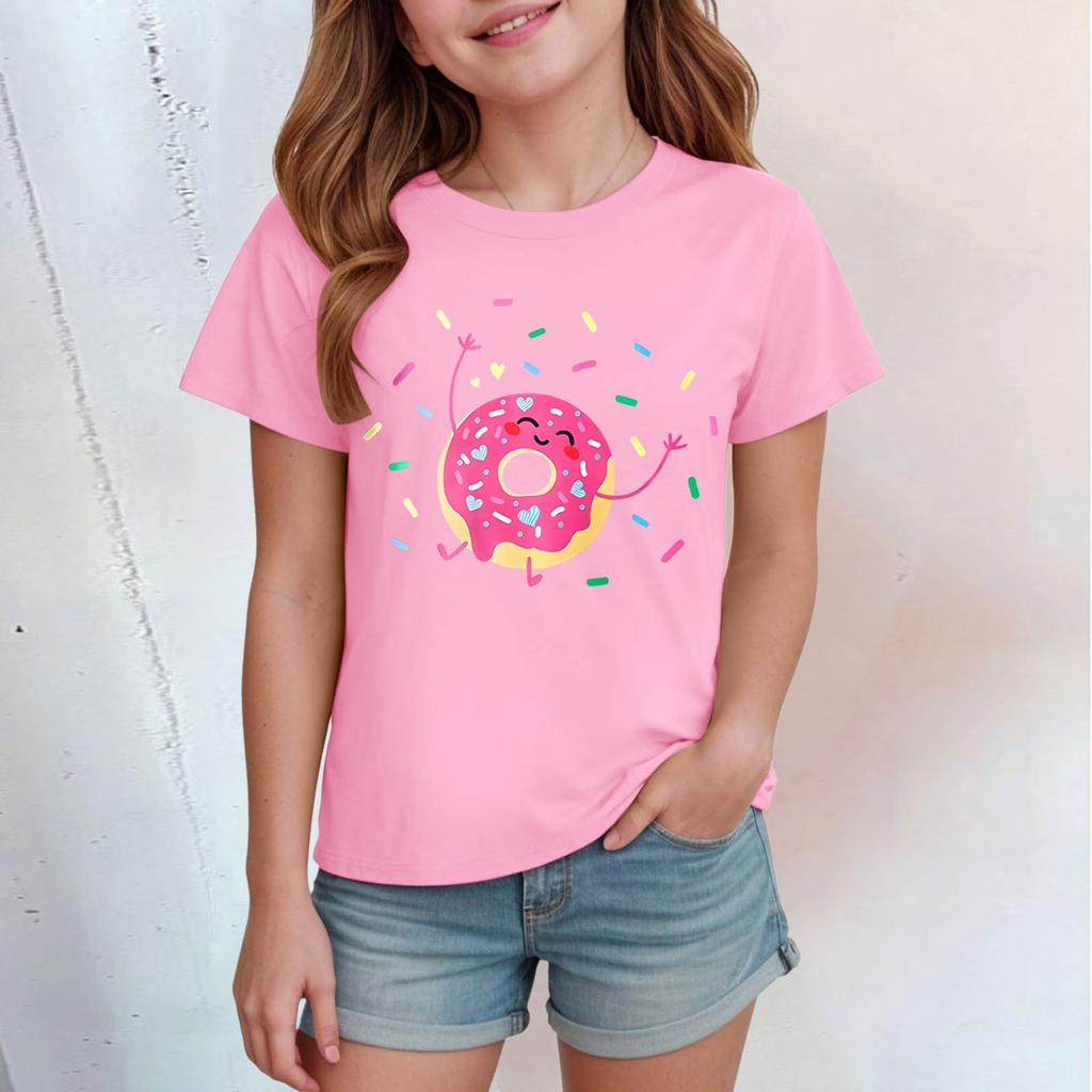 Kids Print Short Sleeve T-Shirt - Round Neck Casual Tee for Children
