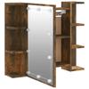 LED Mirror Cabinet in Smoked Oak 70 x 16.5 x 60 cm