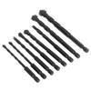 8Pcs Masonry Drill Bit Cemented Carbide 6.35mm Hex Shank Black Set Kit for Tile Concrete
