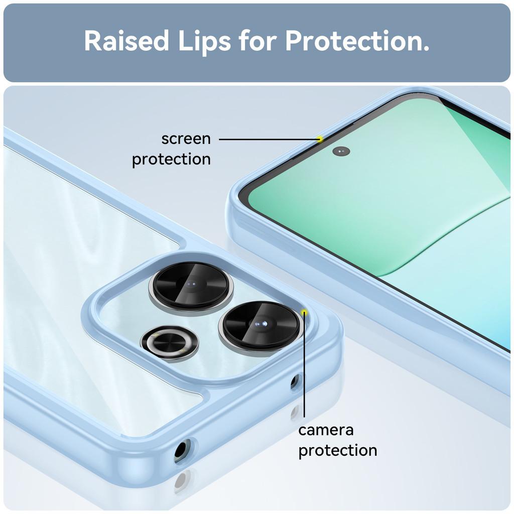 Transparente PMMA-Hülle für Xiaomi Redmi Note 13R 13 Poco M6 Plus 4G Note13R PocoM6 Redmi13 Bunte Weiche Kante Hartschalenabdeckung