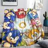 Hedgehog Sonic Warm Print Style Flannel Blanket Comfortable for Home Bedroom Outdoor Picnic.-TING