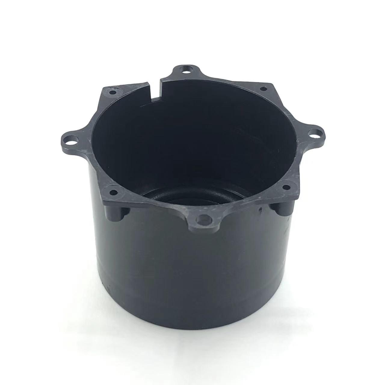 

2 Cylindrical Speaker Cabinet Shell with Stainless Steel Bass Diaphragm - Black. Perfect for DIY Speaker Projects.