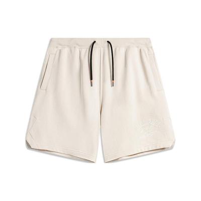 Li Ning Badfive Series Mid-Waist Drawstring Sweat-Absorbing Comfortable Sports Casual Shorts Men Shorts Gravel-Gray AKSU439-1