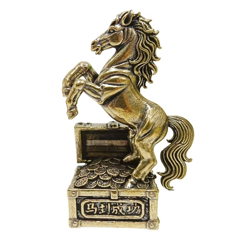 Metallpferd-Statuen Skulpturen Dekorative Tierfiguren Tischdekoration Symbole Reichtum Karriere Heimdekorationen