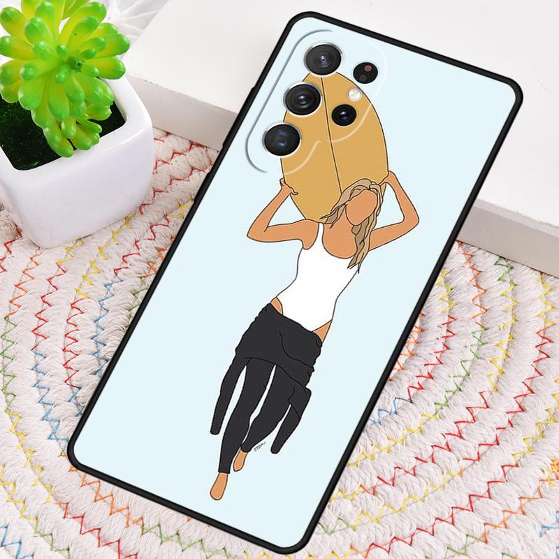 Surfing Sea Beach Surfboard Wave TPU Phone Case For Samsung Galaxy note 10 pro S26 S25 S24 S23 S22 Ultra Plus S21 FE S20 Cover