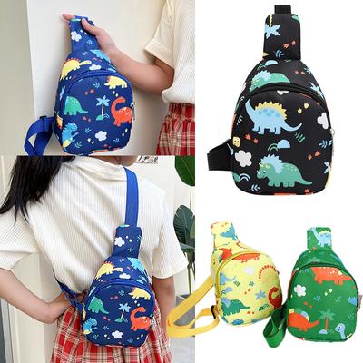 Bolsa de peito de dinossauro infantil, bolsa de viagem transversal, desenho animado, para crianças