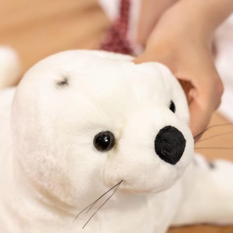 32/38cm New White Seal Doll Simulation Stuffed Plush Toy Handmade Doll Cartoon Anime Cute Children's Birthday Gift Fun Doll