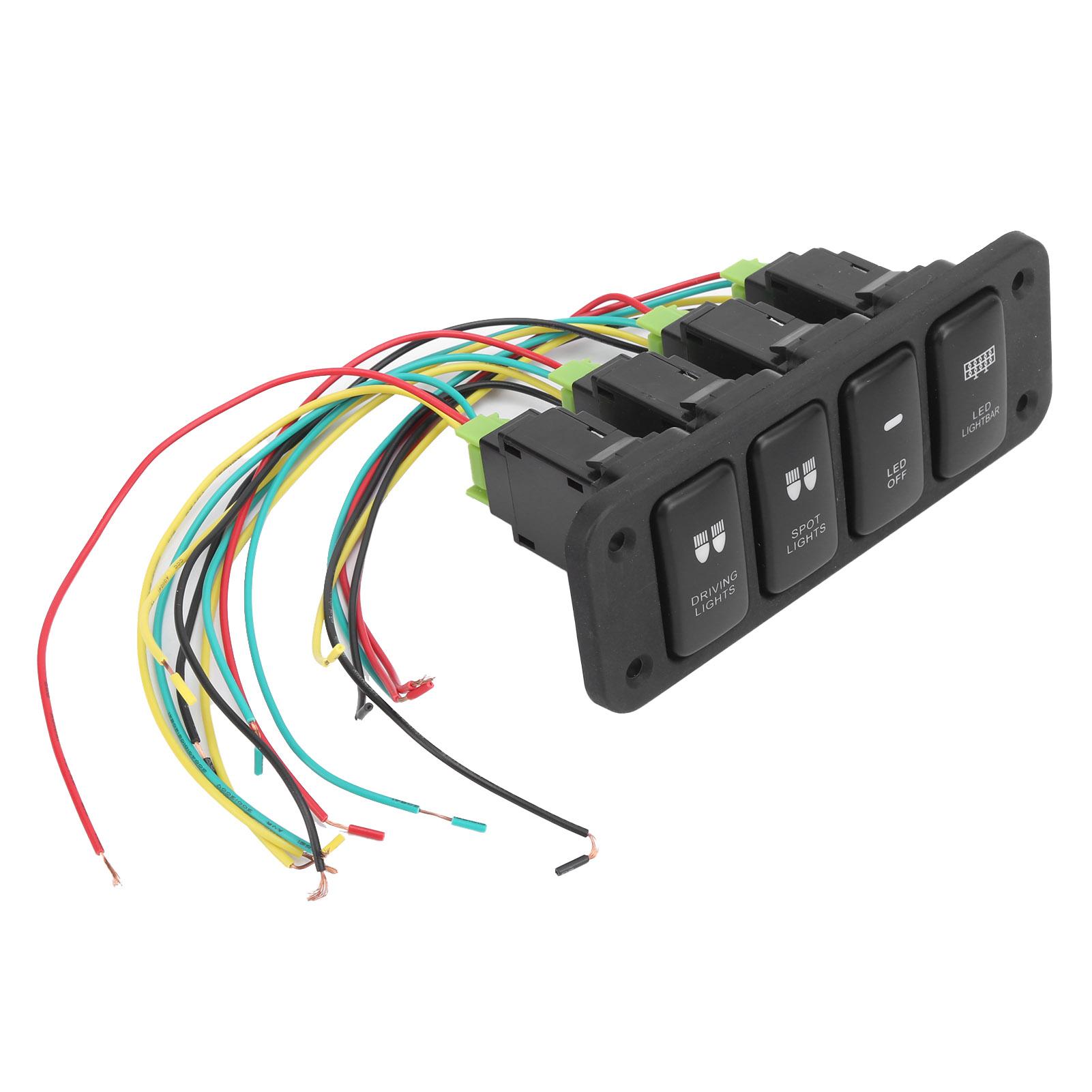 

Панельный переключатель 4-клавишный со светодиодной синей подсветкой, кнопка управления фарой, подходит для автомобиля Hailax 12 В постоянного тока