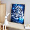 New Arrival 5D DIY Full Circle Diamond Painting "White Tiger" Embroidery Cross Stitch Home Decor Gift