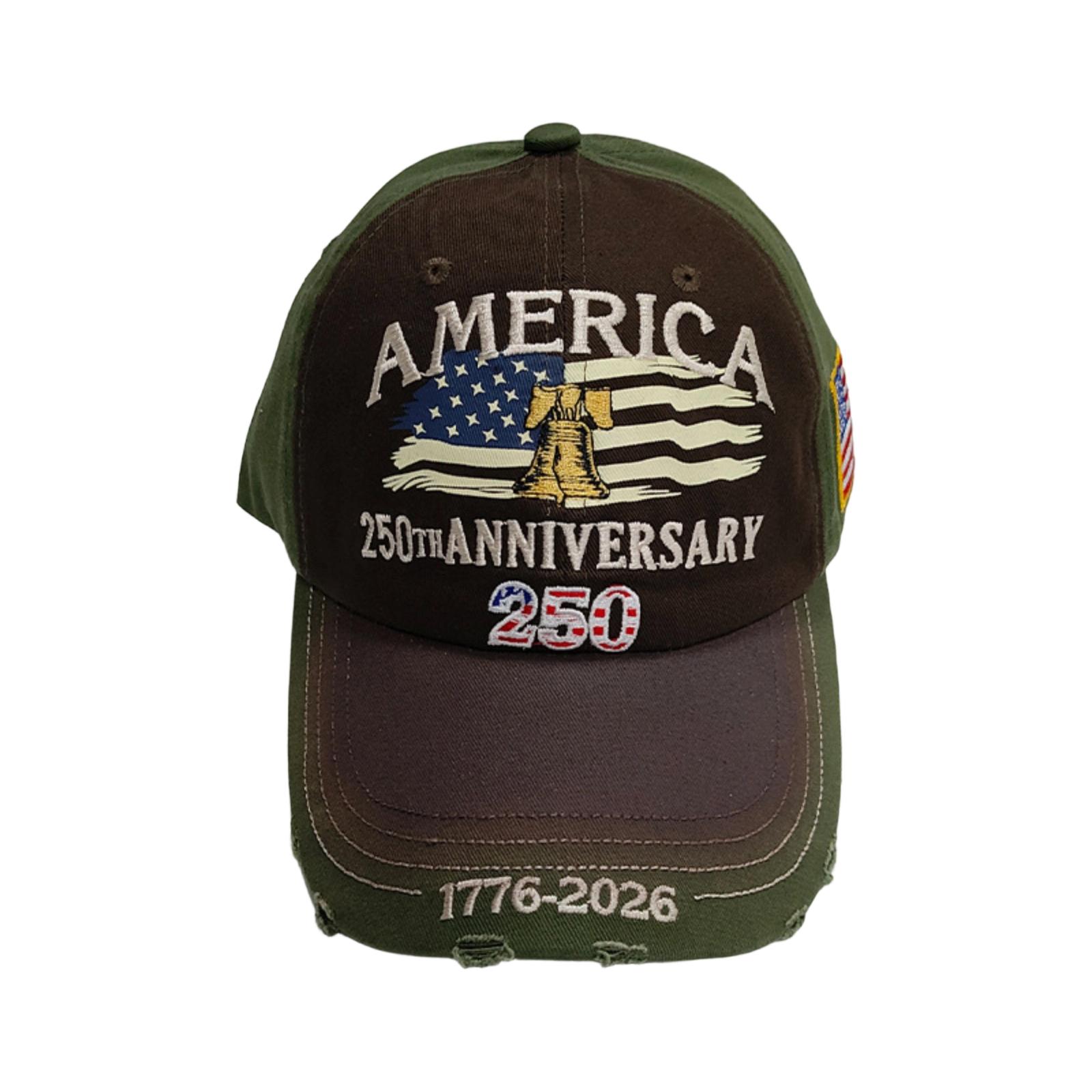 

American 250th Anniversary Commemorative Hat Baseball Cap Embroidered Baseball Cap One Size армія зелений колір
