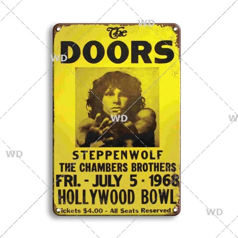 Retro Vintage Rock N Roll Band Metal Tin Sign - The Doors ZZTOP Queen Music Poster, Wall Decor Plaque Plate
