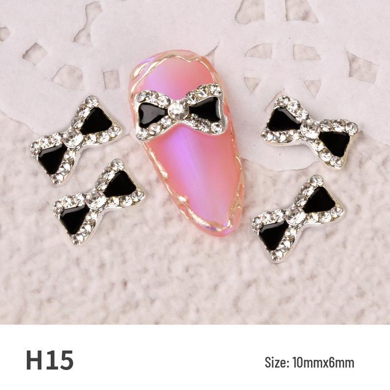 Japanese Style Rhinestone and Pearl Bow Nail Art Accessories