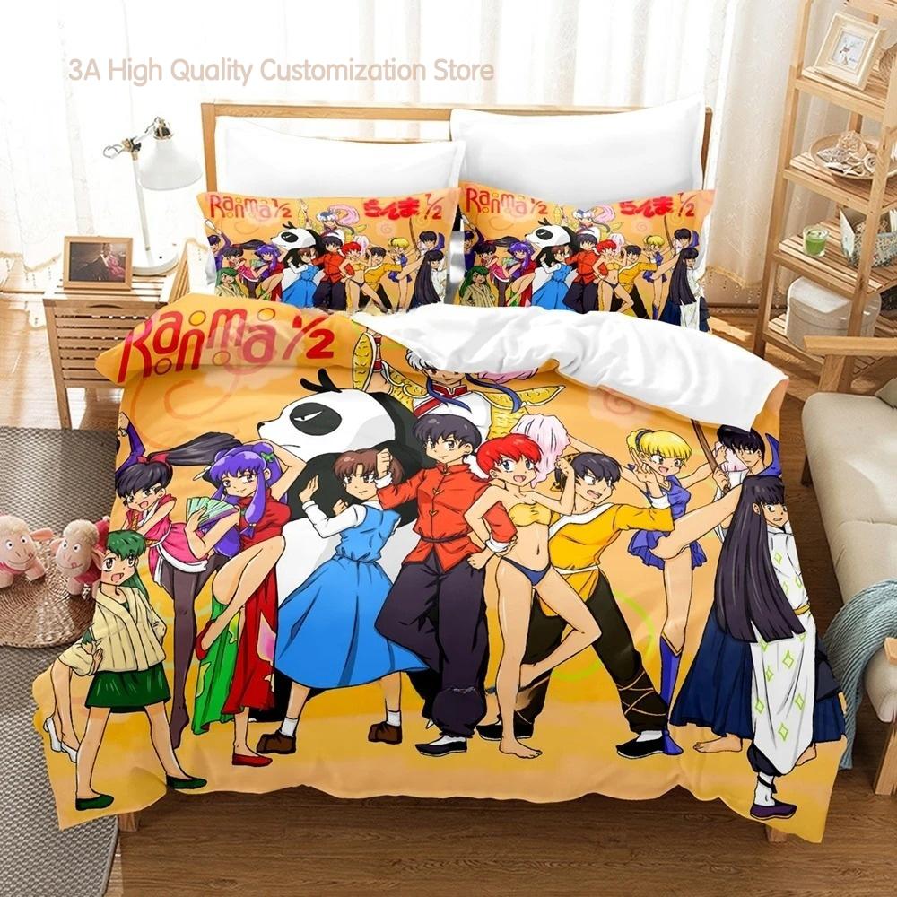 Comforter Ranma 1/2 Bedding Set Single Twin Full Queen King Size Bed Set Adult Boys Bedroom s 3D Print Anime Bed