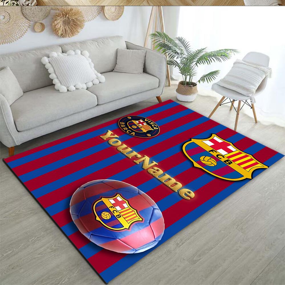 Fc Barcelona Personalized Text Carpet Perfect for Hallway Dormitory Dining Room Game Room Antislip Carpet Decorate Offices Best for Christmas