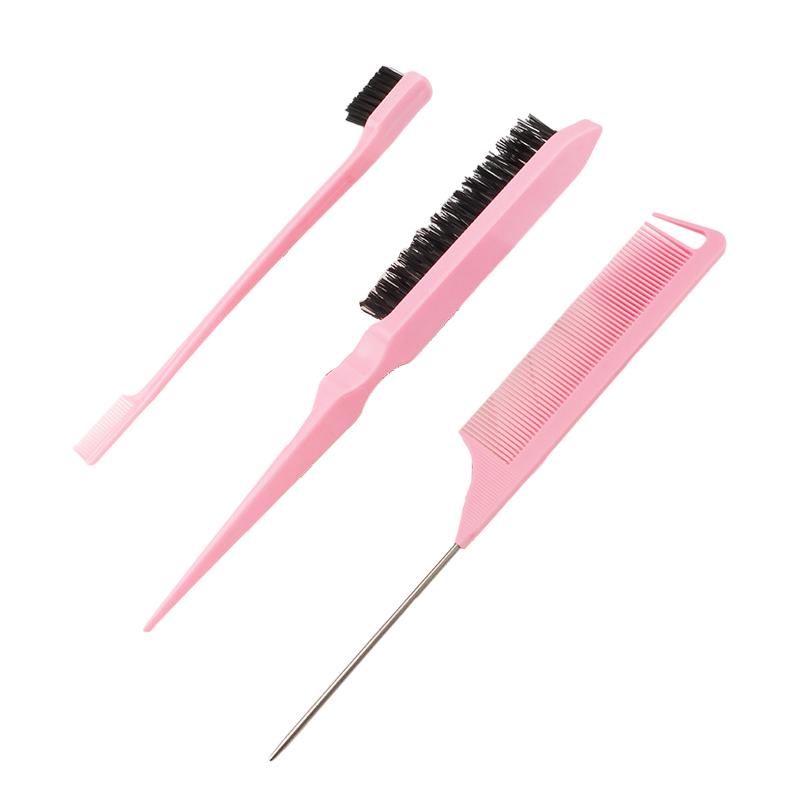 

3 шт. набор гладких щеток для волос щетка для волос щетка для начеса расческа для женщин младенцев и детей розовый