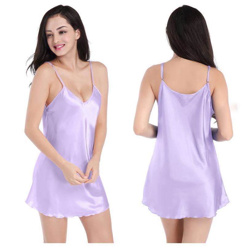 Plus Size Women's Summer Halter Loose V Neck Sexy Back Skirt Pajamas