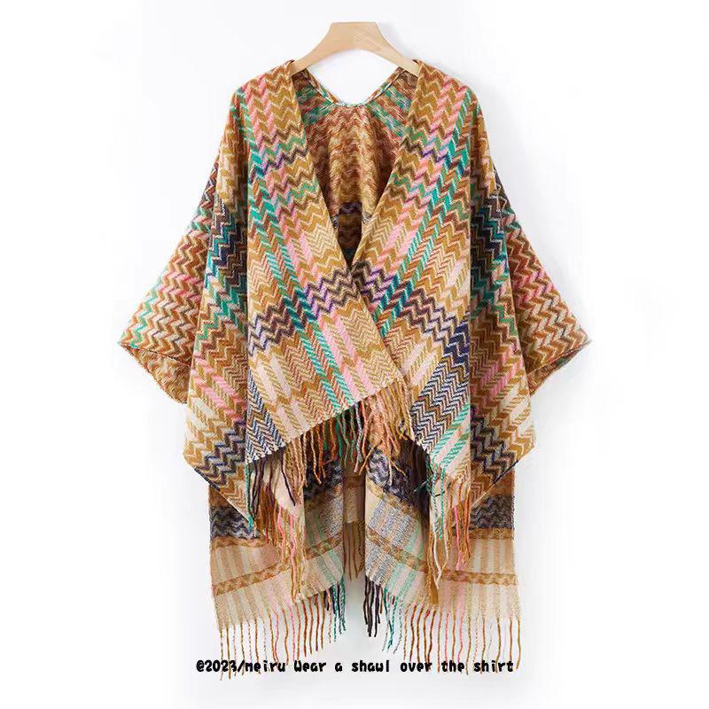 

Sichuan Tibetan Ethnic Shawl Cape: Women s High-End Warm Outerwear Above 175cm хаки