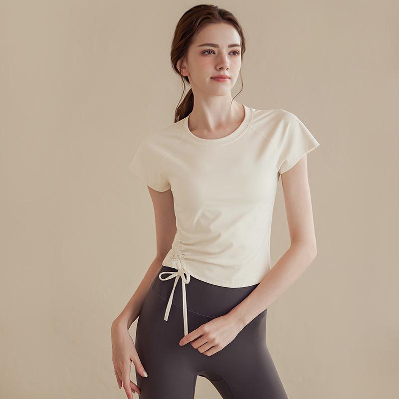 Women's High-End Short-Sleeved Tight-Fitting Yoga Tops for Running, Pilates, & Summer Fitness